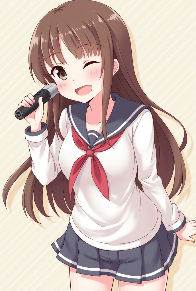 girl、Brown Hair、long hair、Sailor suit、Constraints、Erotic、Electric massager、Naughty、Ahegao、Pussy