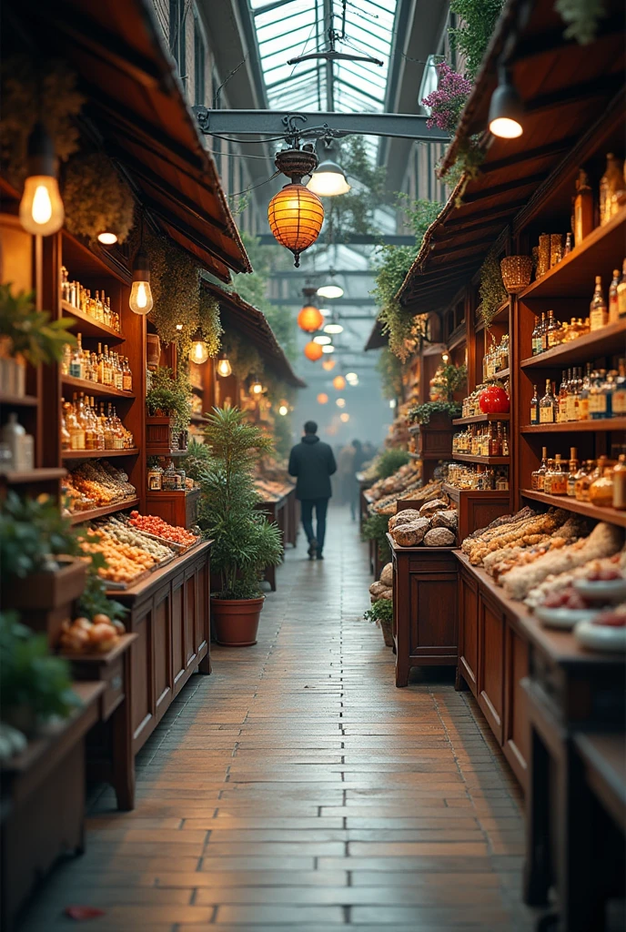 Shops in today's time. Advanced from middle age. Super realistic.
