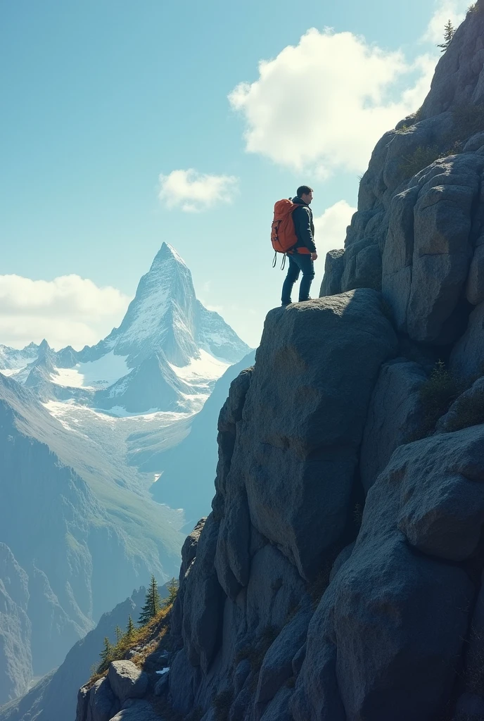 A person who tries to climb a mountain that seems impossible to climb