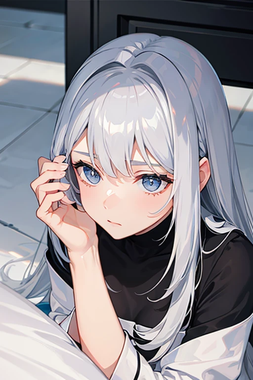 Silver Hair Face down