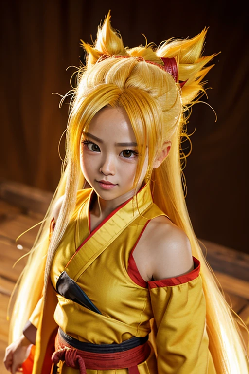 1 girl, (super saiyan:1.3),Hanfu, 