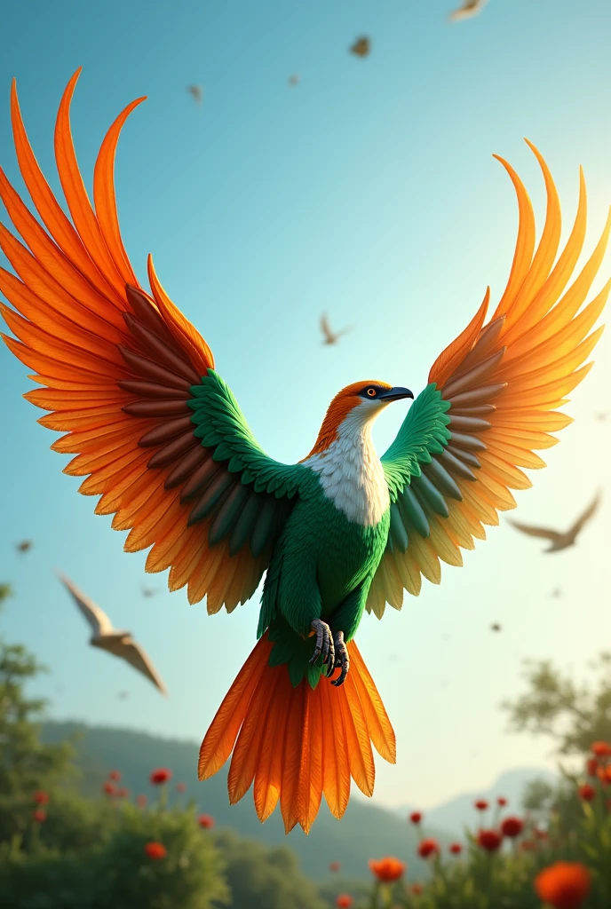 A wings of Bird with the teams of indian independent day August 15