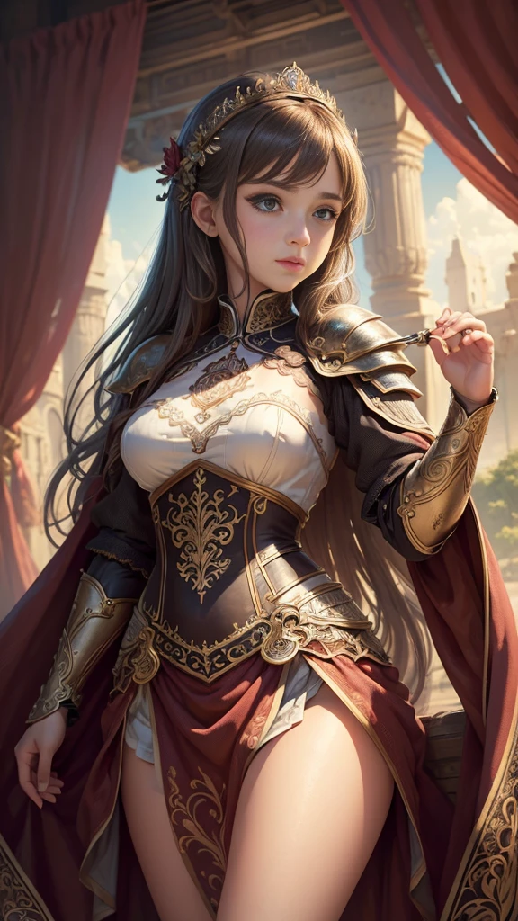 ((masterpiece,best quality,highest quality,illustration,intricate details)),1girl, outdoor, curtain armor