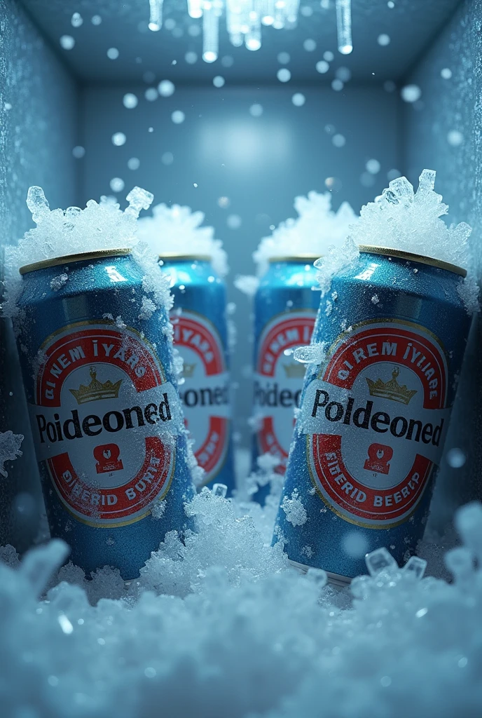 4 beer cans in deep freezer