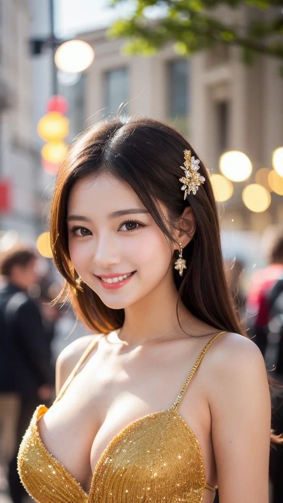 A very beautiful and sparkling cute goddess、Ample Bust、smile, High resolution, Highest quality, High detail,