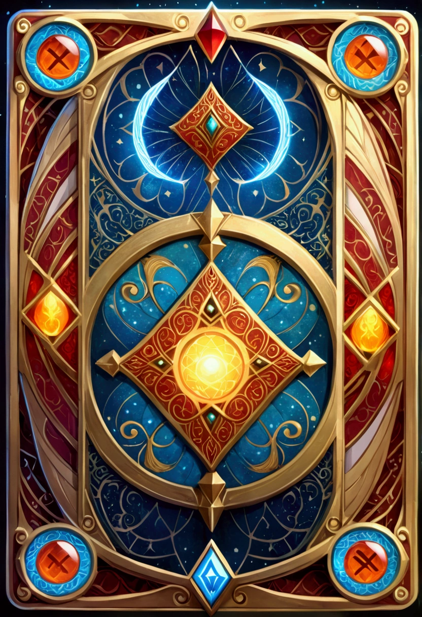 MTG, CCG, TCG, Card Game design, Dixit Card Generator page, a detailed fantasy card game, One playing card, playing card with intricate patterns and designs, detailed magical runes and symbols on card, fantasy kingdom, colorful glowing, dramatic lighting, intricate details, 8k, high quality, masterpiece, best quality, very aesthetic, absurdres