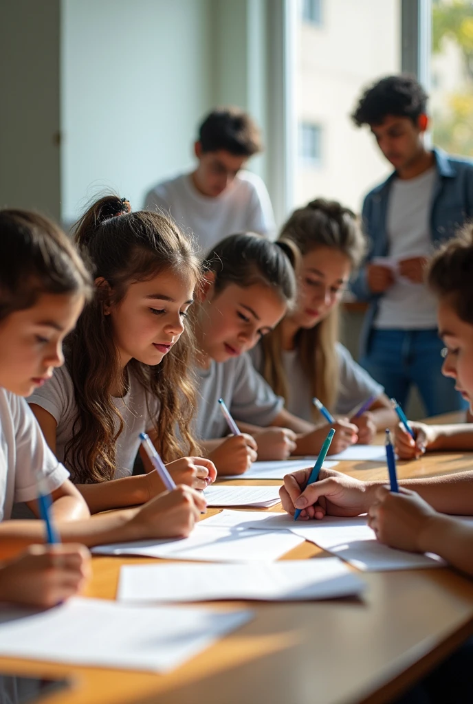 please make a picture of students at school writing happy student&#39;s day, Congratulations to all the students at CMEI Tomaz Beltrão