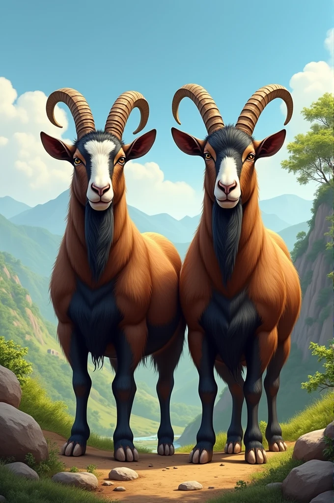 Create image of two goats of India