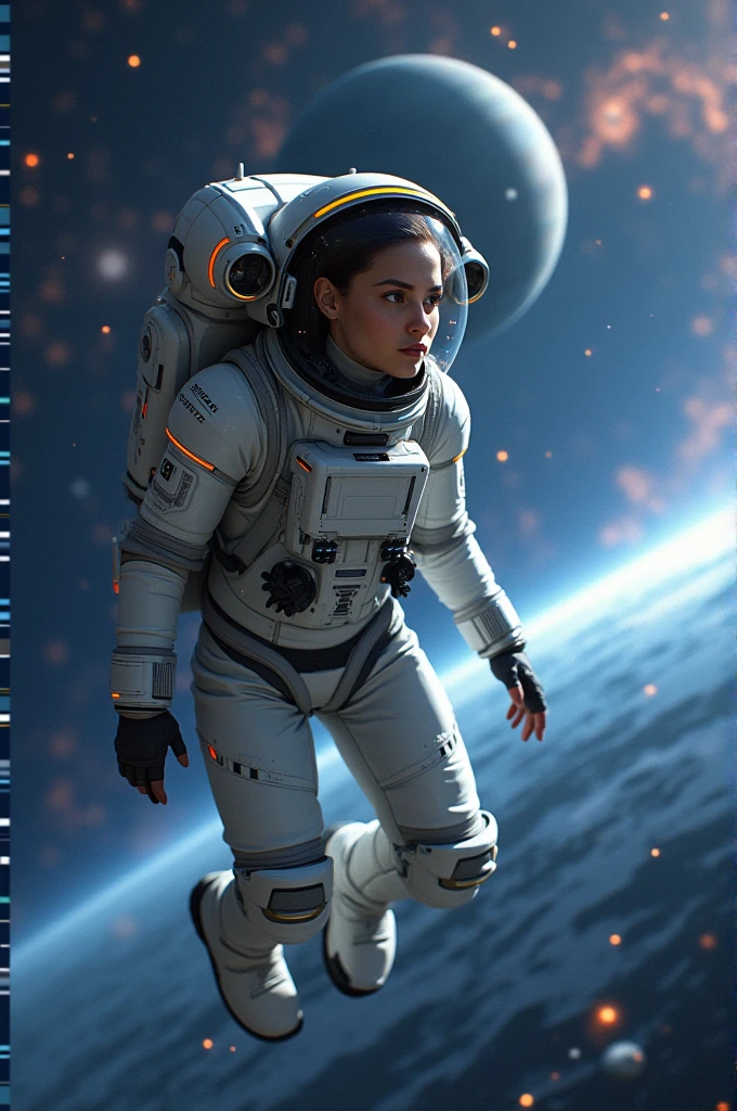Space girl astronaut robot tech futurist galaxy