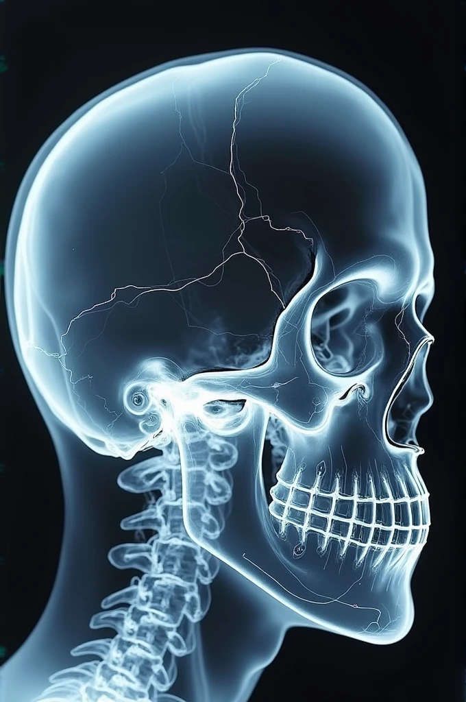 Create an x-ray of a skull