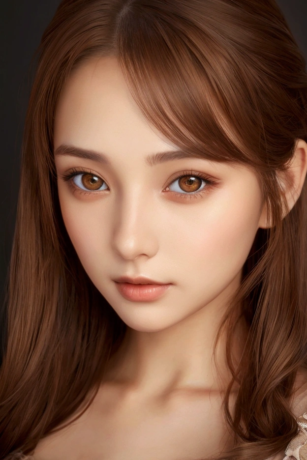 Realistic woman like in the photo, Woman brown eyes, Brown Hair, ultrahd, Surrealism style, Angel, Detailed face