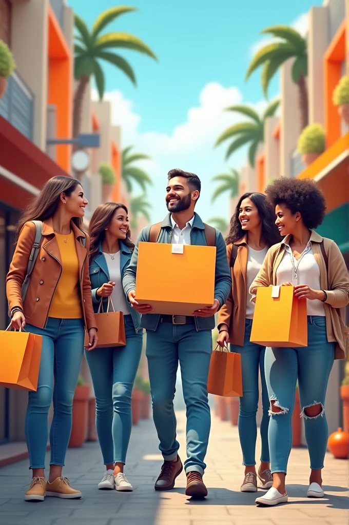Make a promotional image where you can buy at store prices in Temu and with free shipping