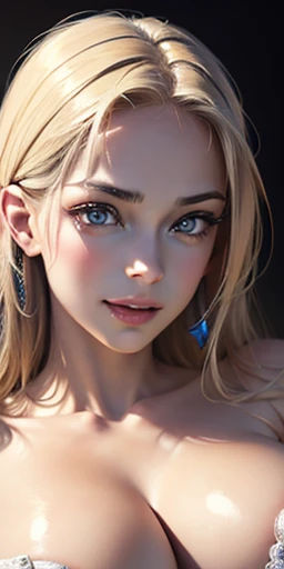 portrait, Practical, blue eyes, Blonde hair, Large Breasts, 4K resolution, High quality CG, Beautiful CG, Soft Light, realistic, photo-realistic:1.37),(8k, RAW photo, best quality, masterpiece:1.2), cute, ultra-detailed,heart-shaped pupils,physically-based rendering, ultra high res, sharp focus, looking at viewer,photorealistic,realistic, solo, photorealistic, best quality, extremely detailed face,extremely detailed eyes and face, beautiful detailed eyes,absurdres, incredibly absurdres,haunting smile, natural breasts, soft areolas, Puffy areolas, puffy nipples, detailed areolas, plunk areolas, detailed nipples, light pink areolas, light pink nipples, full body, sexy pose, ecstasy face, smooth body, sexy body, huge stunning goddess shot
