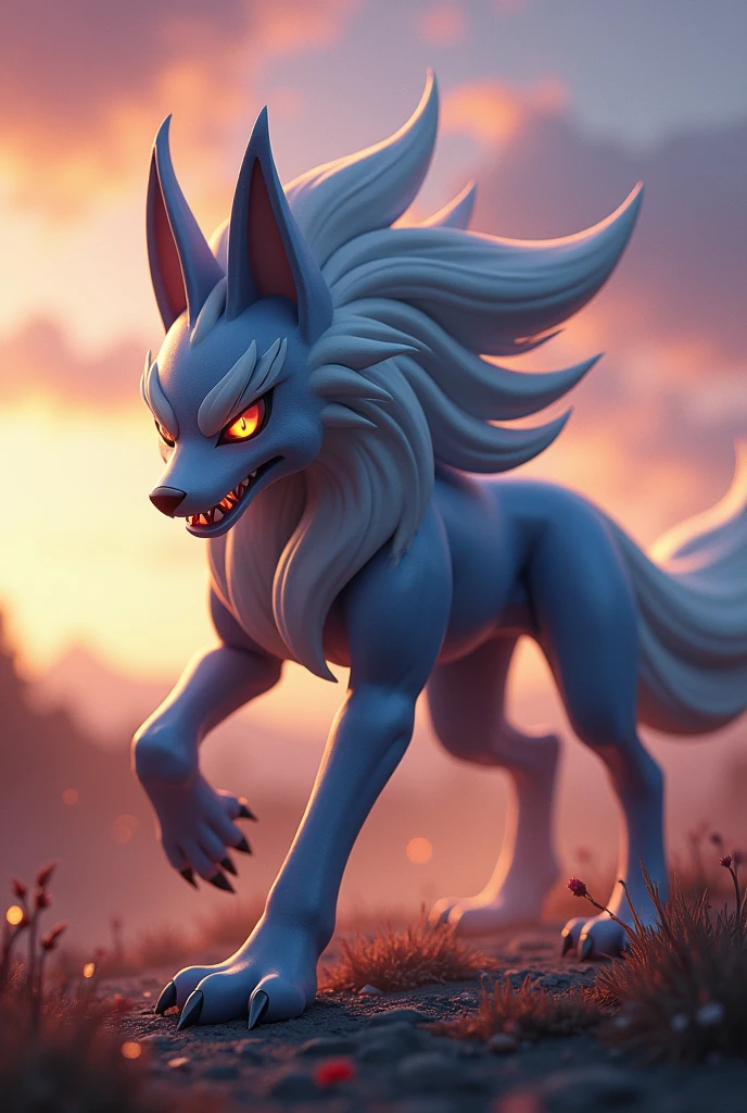 Pokémon、Shiny Dusk Lycanroc、female、