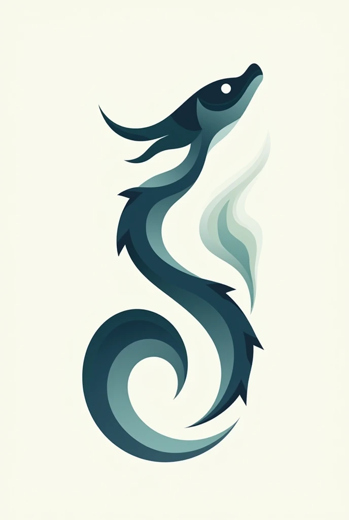 Emblème d'un serpent des mers abstraits simple et facile a dessiner