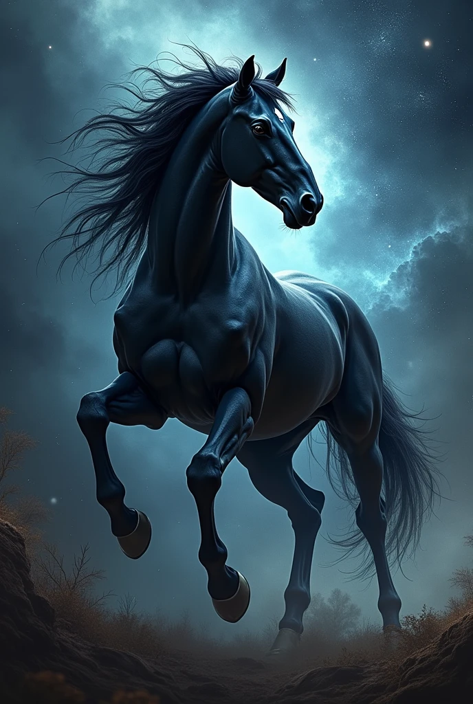 i want to create a picture of black horse for my google account whose name is black horse production.
i want to create a  creative black horse with anivative beauty with beast type horse powerful horse of the universe 