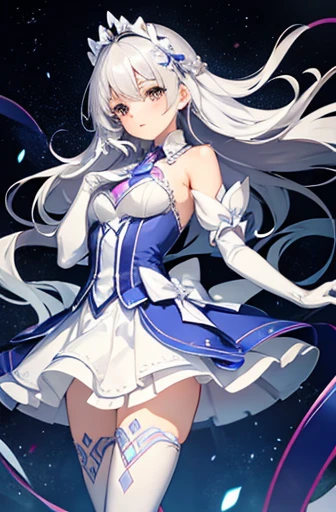 Silver Hair Magical girl Standing with your legs apart