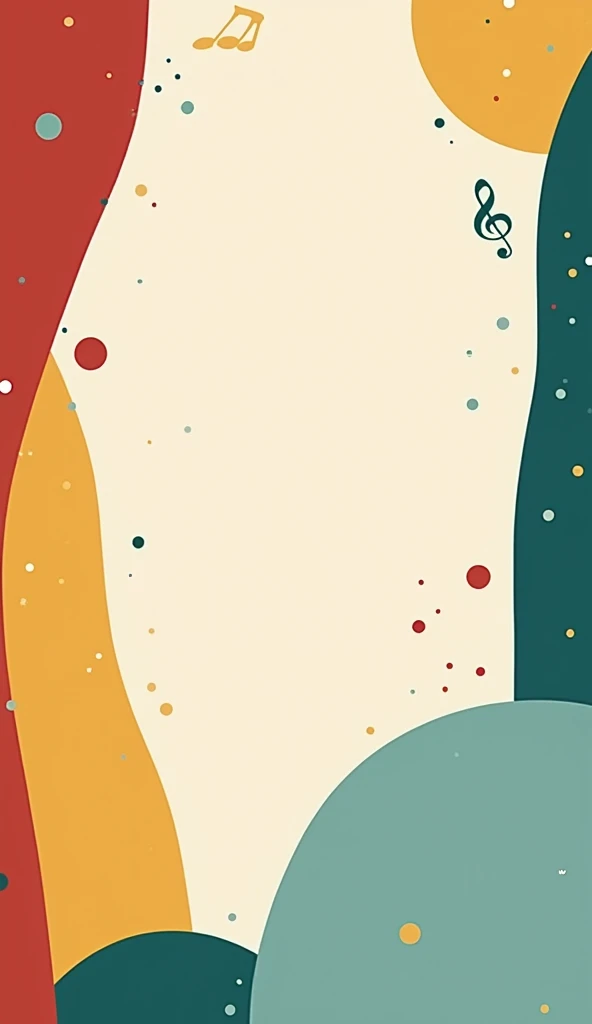 Create a minimalist invitation. Use red, blue, green and yellow colours. Have elements of singing and dance in the corner. 