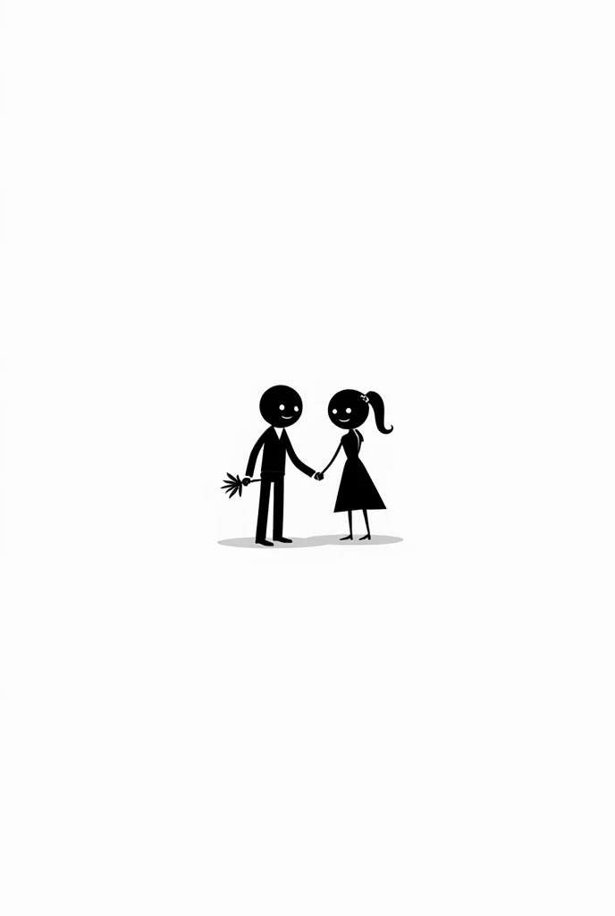wedding couple stick figure white background