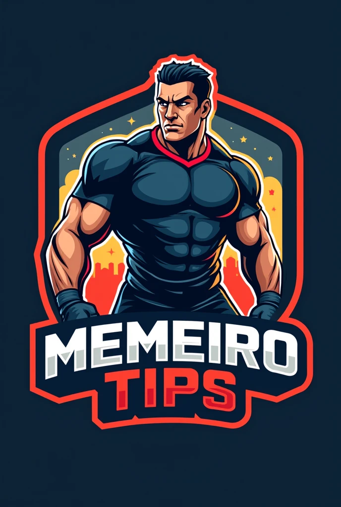 a football team style logo, with the name “Memeiro Tips”
