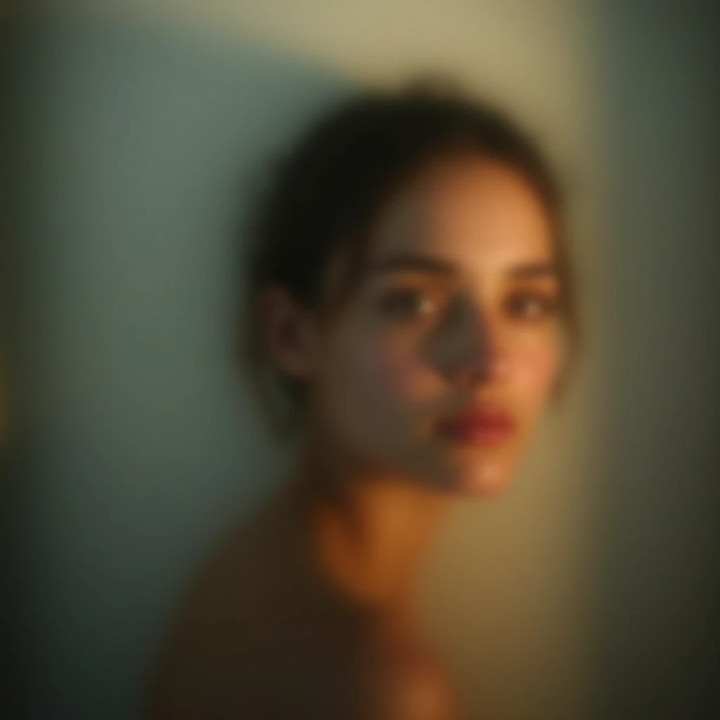 I am the blurred lines of her and of her different faces that exist above her of her different lives only a blurred figure of her naked body is seen and the expression of her face that sees the pain with that light of nostalgia and shadows with volumes , It is hope come true, her entire body is seen in blur, the message I want to convey is that there is tranquility for her. , 24k artwork uses volume in shadows uses the rules of composition uses the rules of cinema uses its colors rule of thirds and all the rules of photography uses the compositions of cinema shadows with volume and uses the latest image creation techniques photoshop rendering