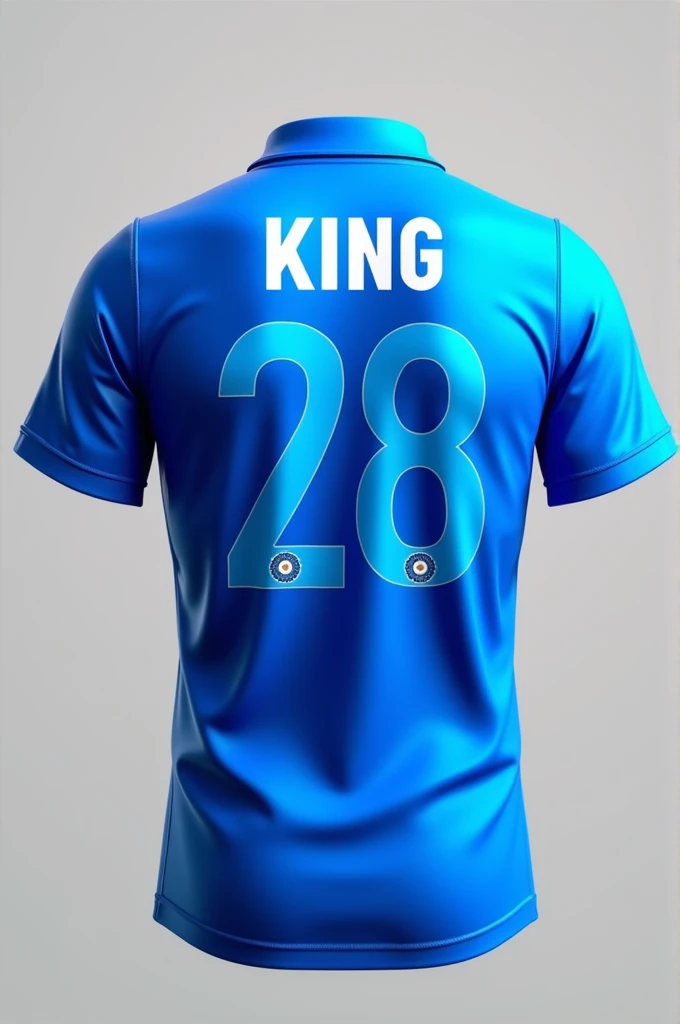 Sky blue indian cricket jersey only,whose back side big bold king 18