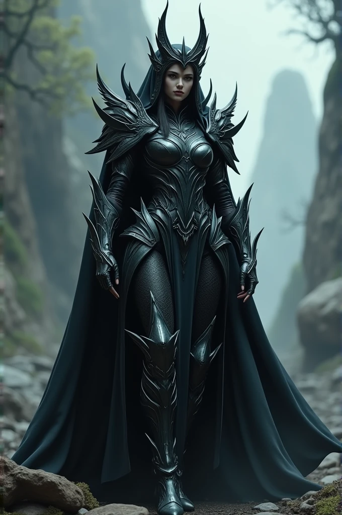 Vixey, in obsidian necromancer armor,