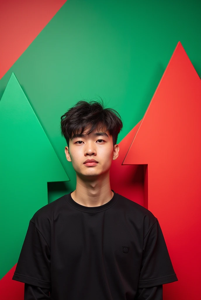 a red arrow pointing to the right with a green arrow pointing to the left, shorting, trending on youtube, he is about 20 years old | short, short focal, youtube thumbnail, youtube clickbait, trending on tiktok, 8 k. filling most of the view, amazing short, 🔞🤡, 32k, 3 2 k