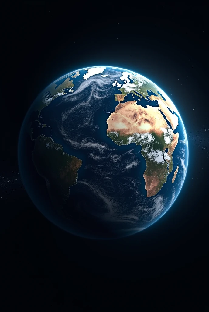Create an image of the earth from the side