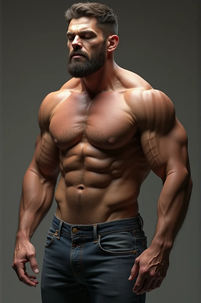 Naked muscular man erection 