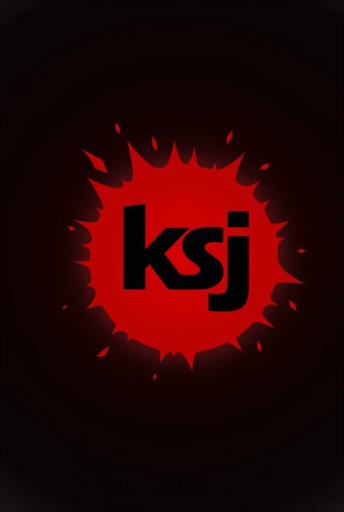 Create a black and red logo with the name ksj as a bargain