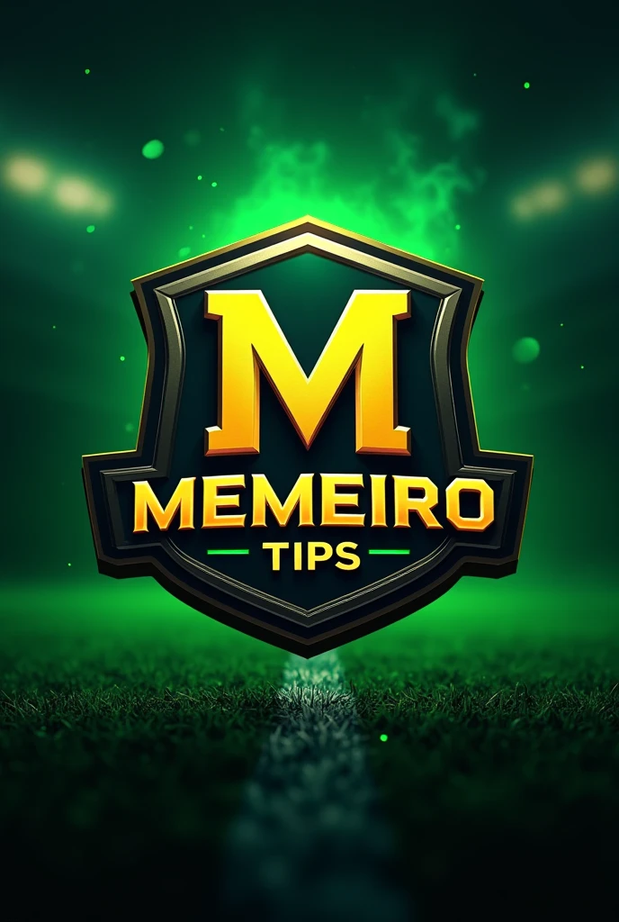 a logo in the style of a football team and related to sports betting, with the name “Memeiro Tips”. The image is for an Instagram profile picture
