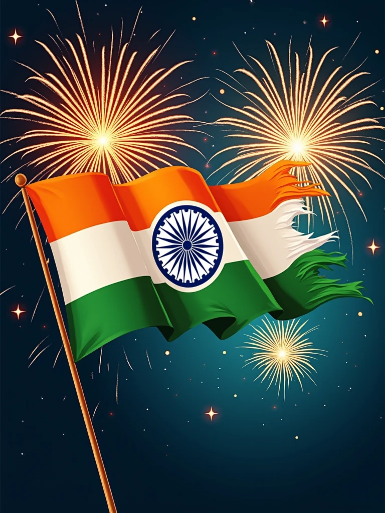 Create a social post border for Indian Independence Day