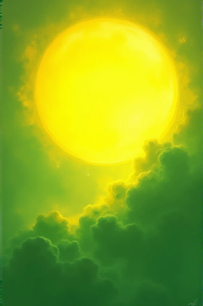 Abstract sun using yellows and greens