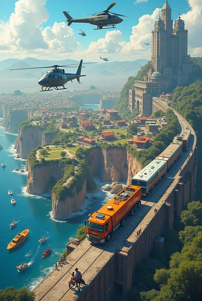 means of transport Land, air and water
