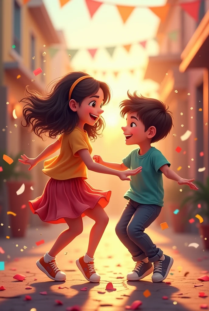 Just dance ,happy , girl and boy