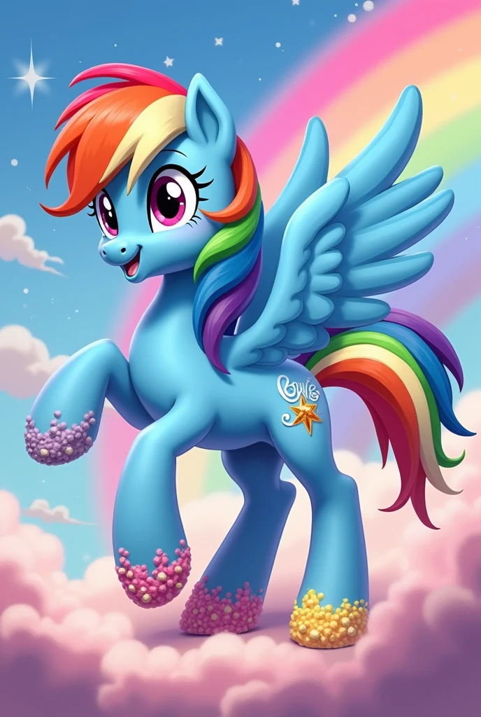 rainbowdash from my little pony with frosting on her hooves