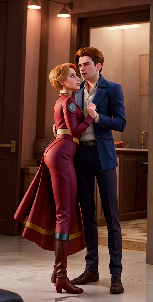 Sebastian Stan ao lado de chris evans e Jennifer lawrence