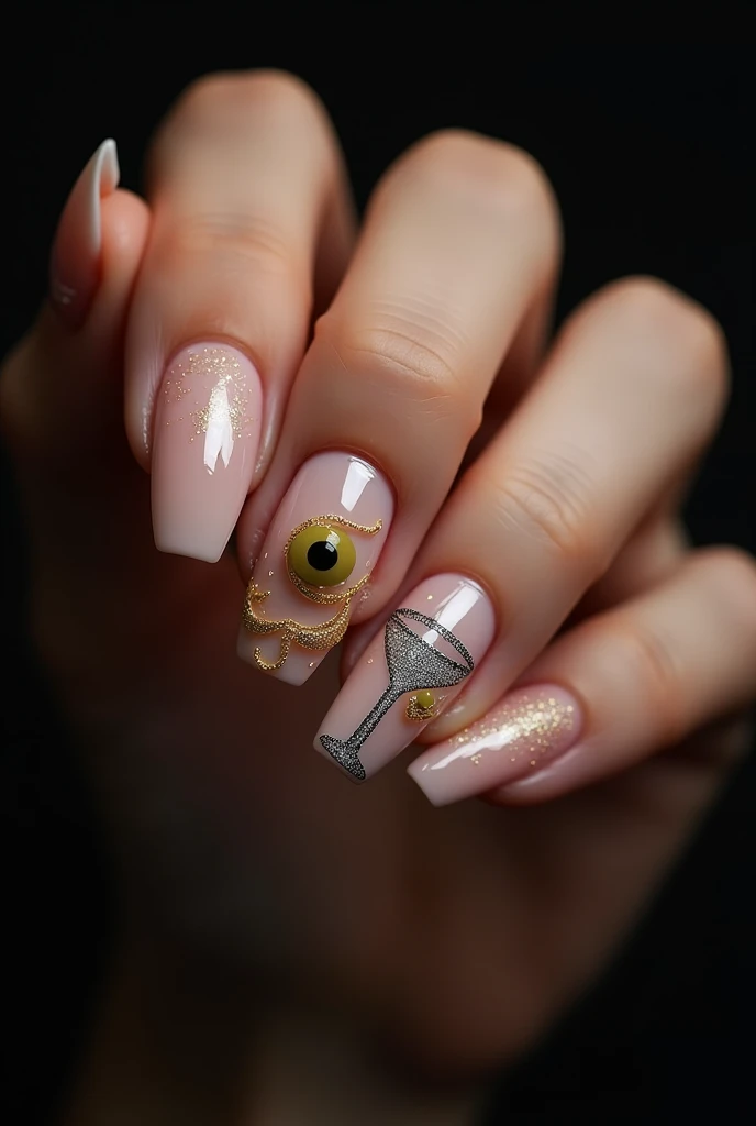 I want you to make vodka martini nails with olive