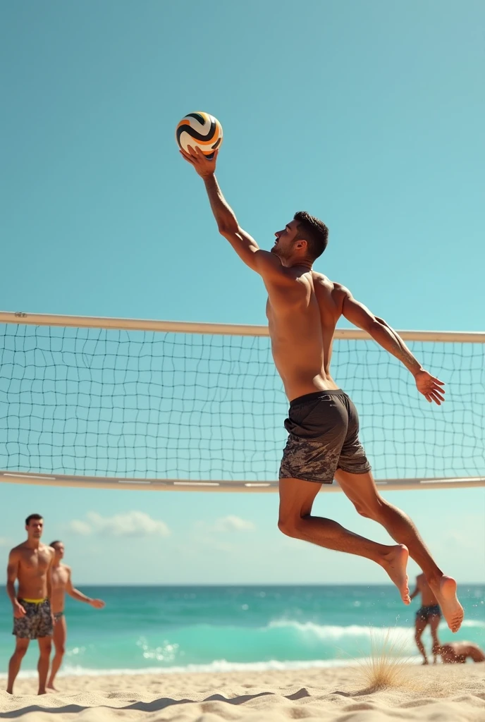 Cristiano Ronaldo playing naked volleyball