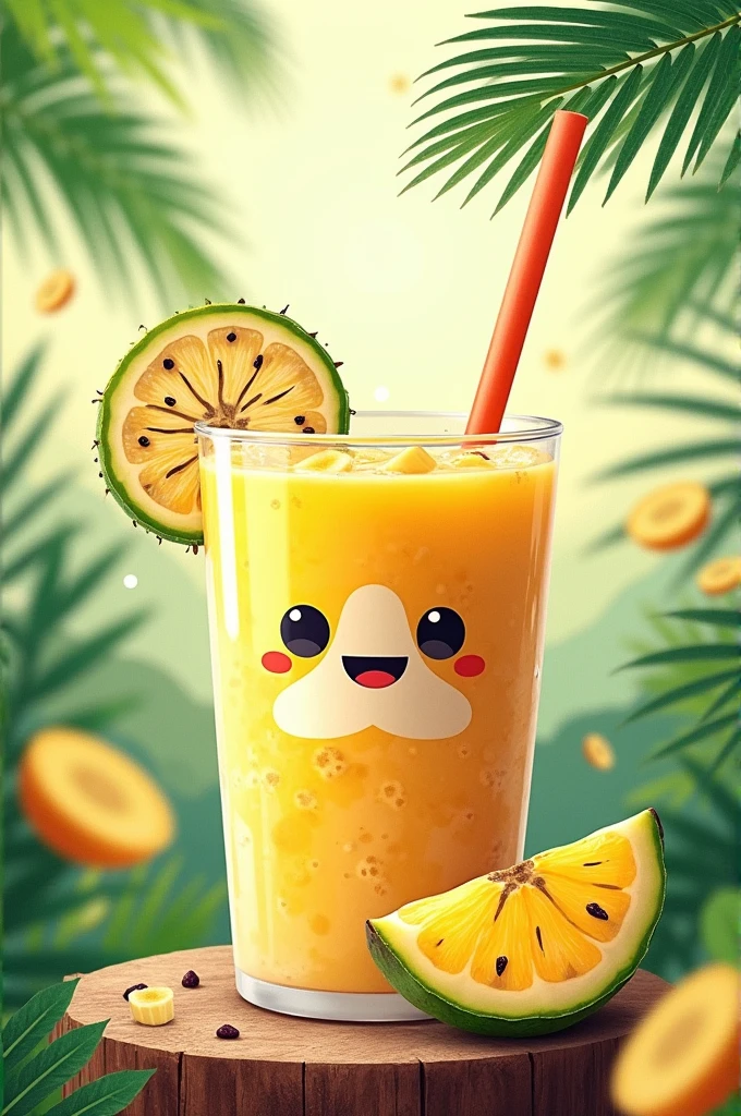 Need a flyer for yougurt drink flavored with banana and jackfruit