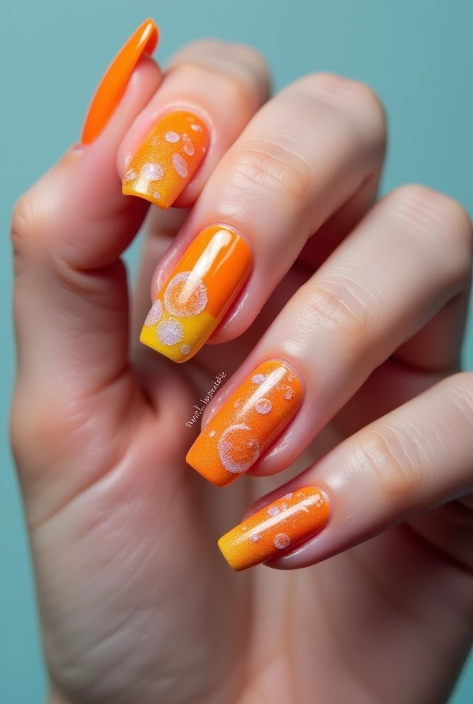 I want you to make fanta nails with bubbles