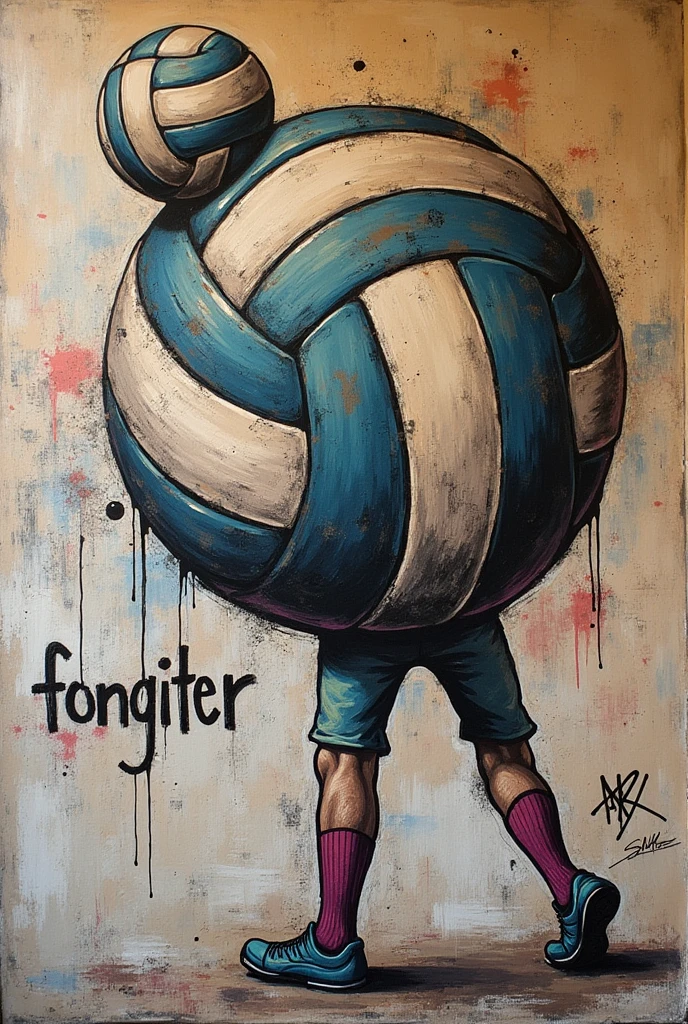 graffiti on volleyball

