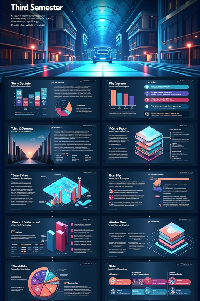 Create a presentation. With text indicating third semester