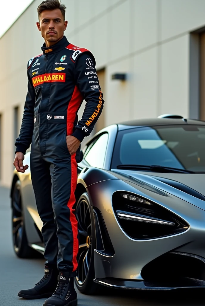 A man with maclaren car suit