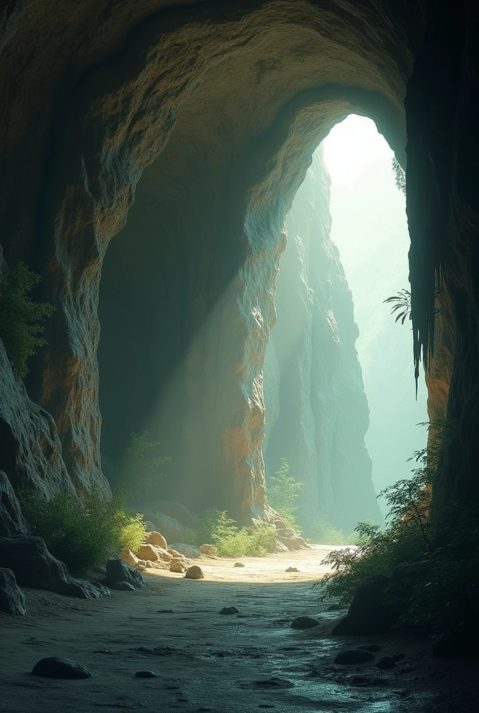 Seasonal or Time-of-Day Elements: Depending on the desired effect, you can capture the scene at different times of the day. Early morning light filtering into the cave can add a serene and ethereal quality, while dusk light can create a more dramatic and mystical effect.