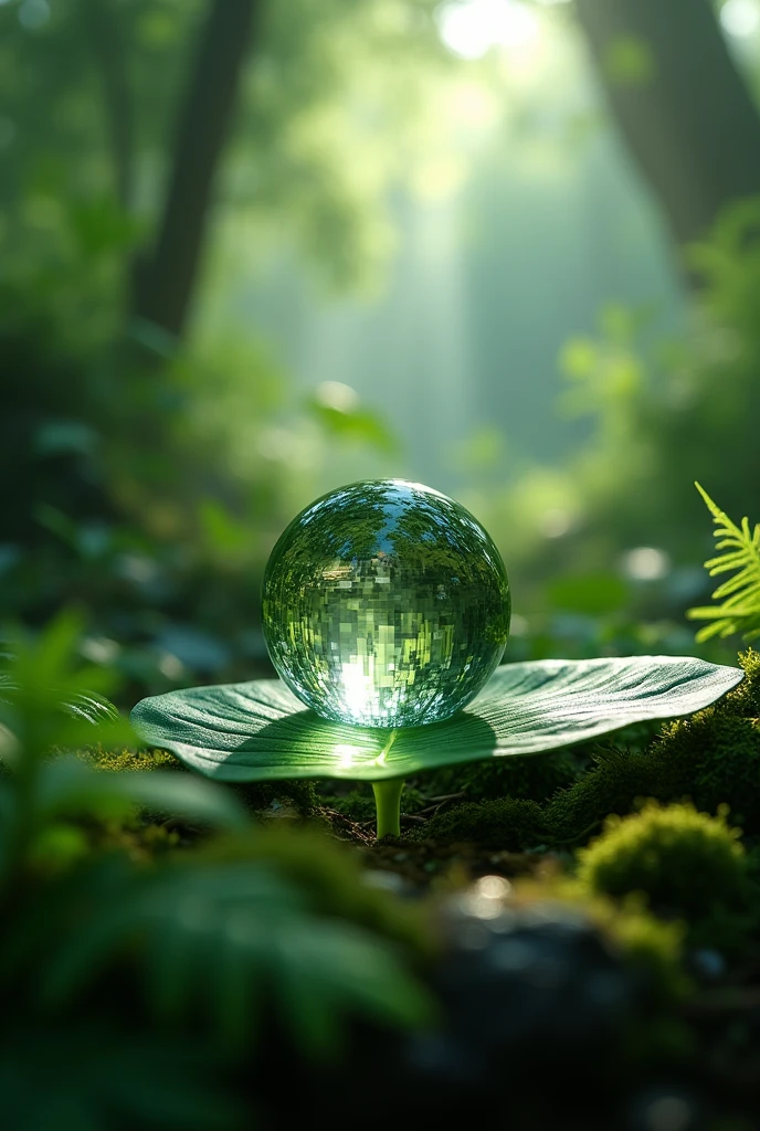 Imagine water drop in a forest
