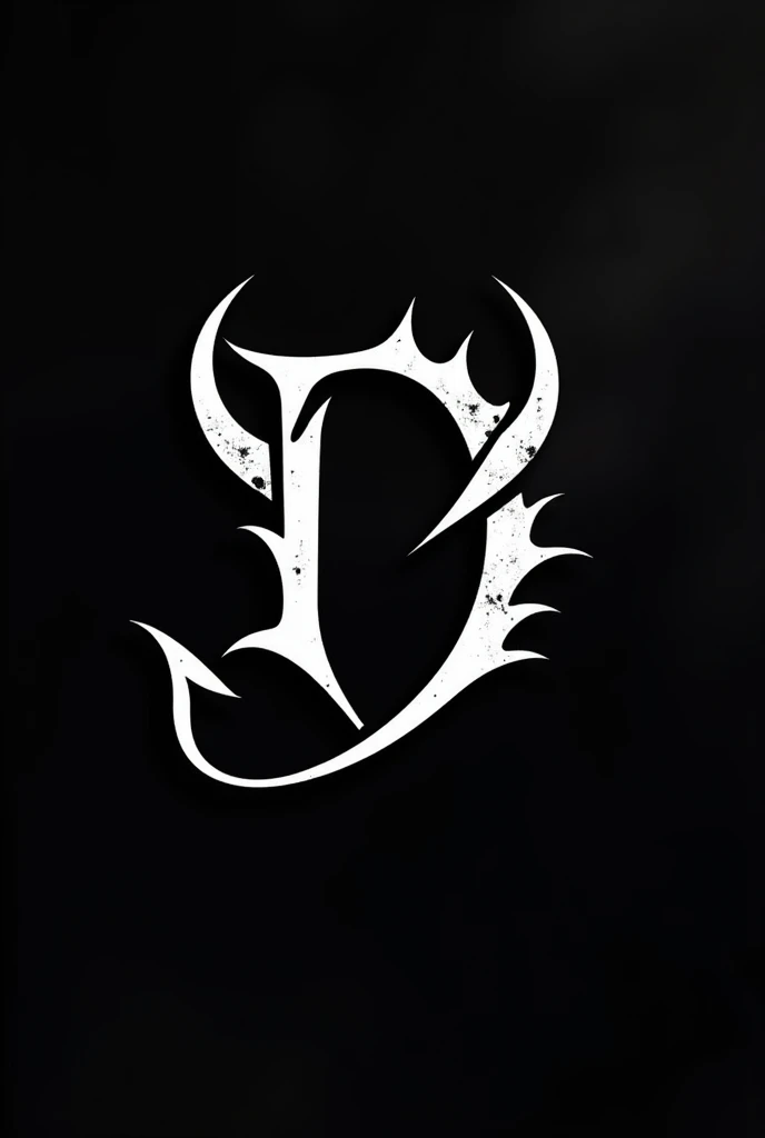 A logo of latter D with demons horns  and tail