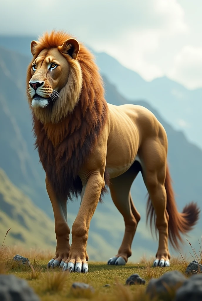 A hybrid creature in which upper body is of lion and lower body is of horse
