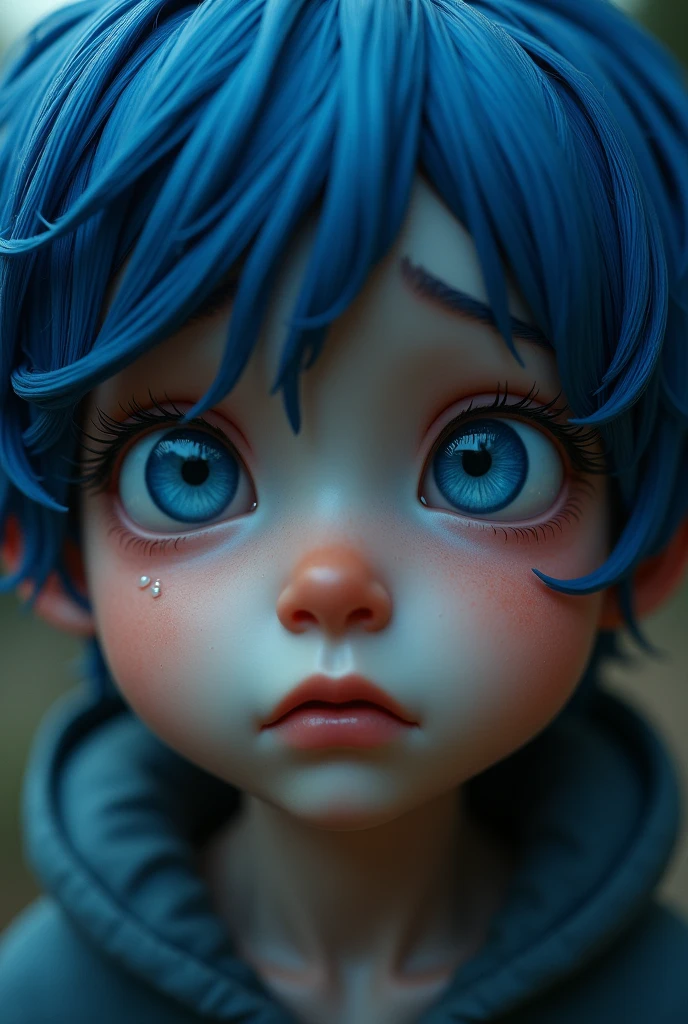 a 9 month old baby boy, cute, blue eyes, messy short hair, realistic, close UP, FHD --auto --s2